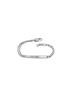 silver asymmetric chain bracelet - iconic id for men calvin klein