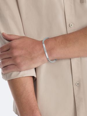 silver asymmetric chain bracelet - iconic id for men calvin klein