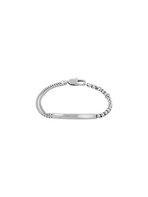 silver asymmetric chain bracelet - iconic id for men calvin klein