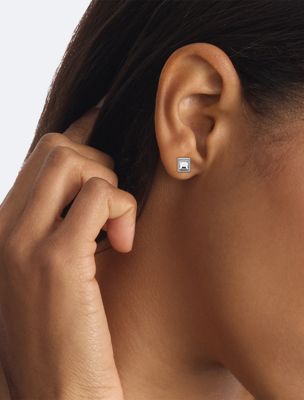 stainless steel essential links kristallen oorbellen knopjes voor heren - 