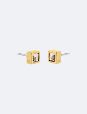 yellow gold ip essential links kristallen oorbellen knopjes voor heren - 