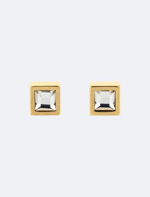 gold essential links crystal stud earrings for men 