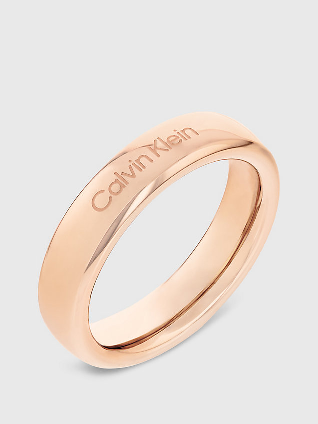 gold pierścionek - pure silhouettes dla unisex - calvin klein