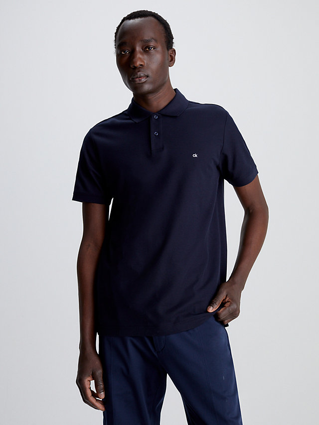 413-Sky Captain Slim Cotton Piqué Polo Shirt undefined men Calvin Klein