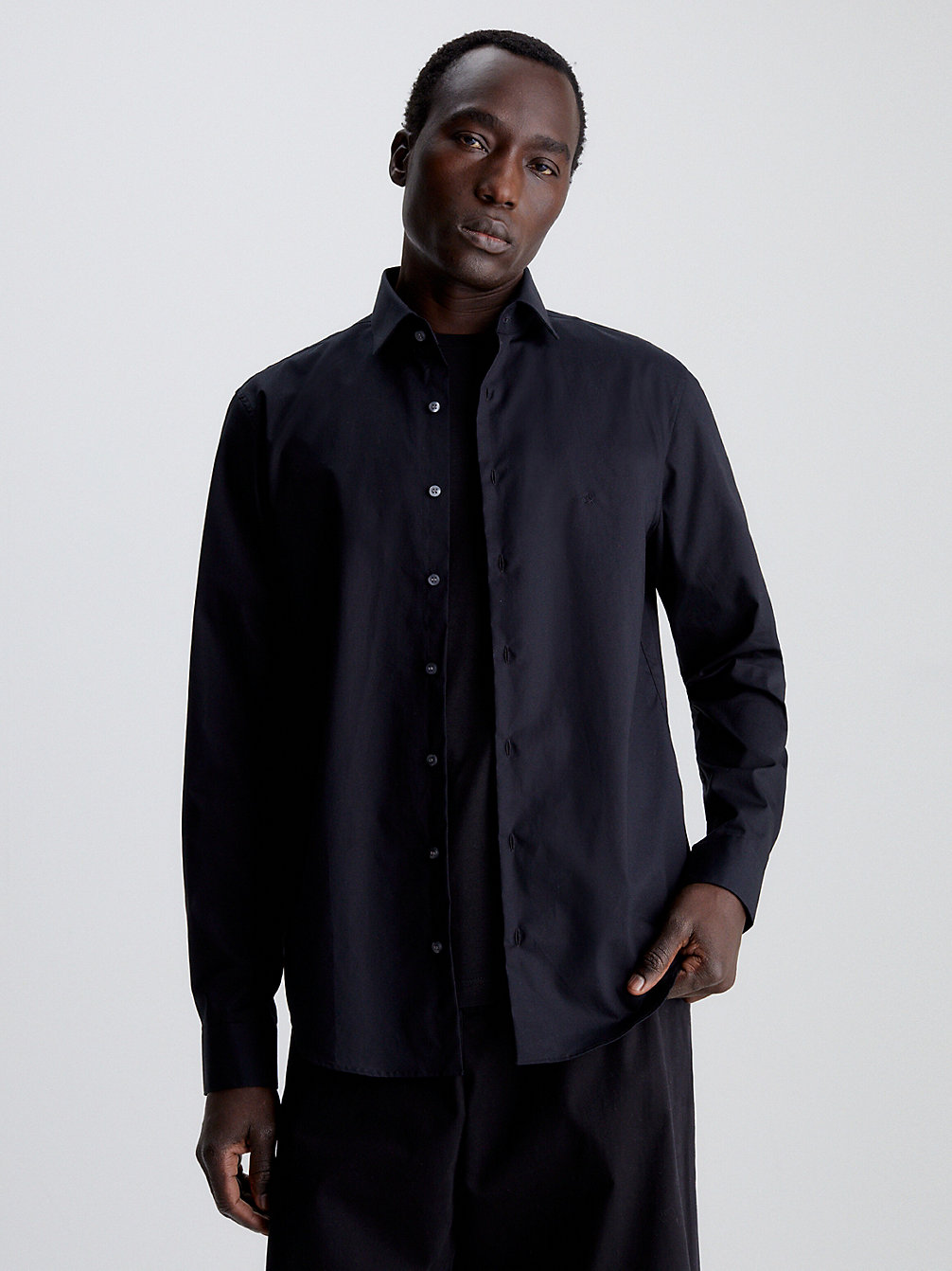 DF BLACK Slim Fit Stretch Poplin Overhemd undefined heren Calvin Klein