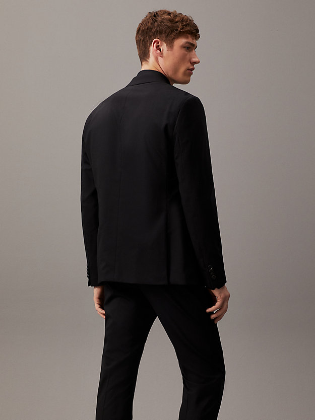 PERFECT BLACK Slim Single-Breasted Wool Stretch Blazer for men CALVIN KLEIN