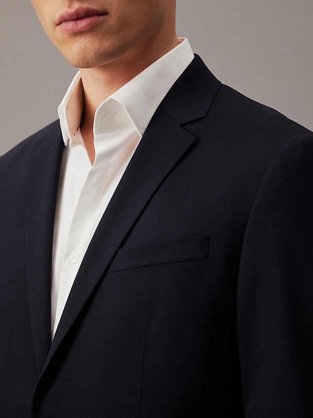 MIDNIGHT NAVY Slim Single-Breasted Wool Stretch Blazer for men CALVIN KLEIN