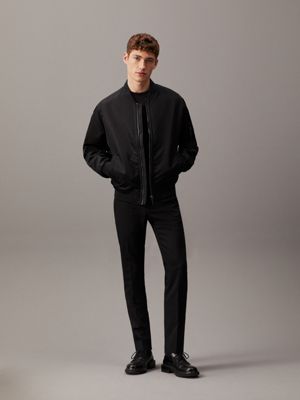 Calvin klein solid wool black slim x fit suit online