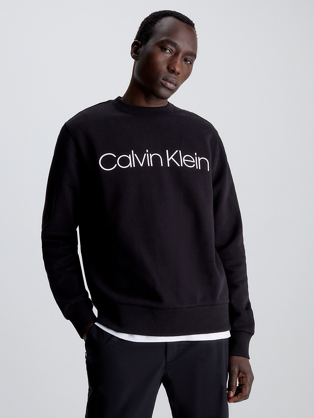 CALVIN BLACK Organic Cotton Logo Sweatshirt undefined men Calvin Klein