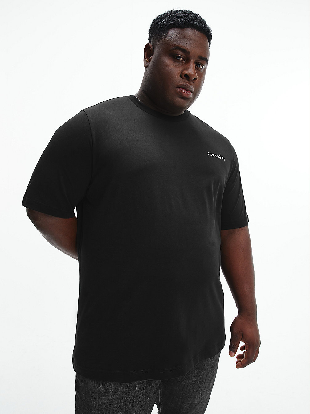 T-Shirt In Cotone Biologico Con Logo Plus Size > CALVIN BLACK > undefined uomo > Calvin Klein