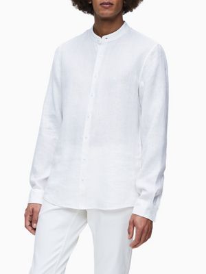 calvin klein white linen shirt