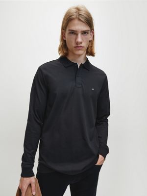 fitted long sleeve polo