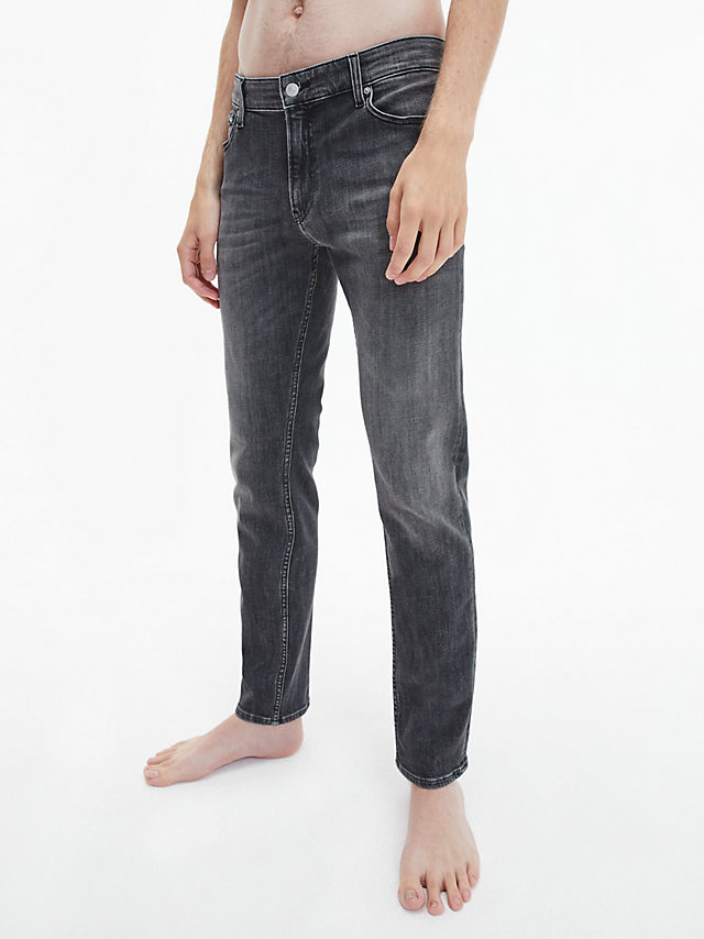 Washed Black Slim Jeans undefined men Calvin Klein