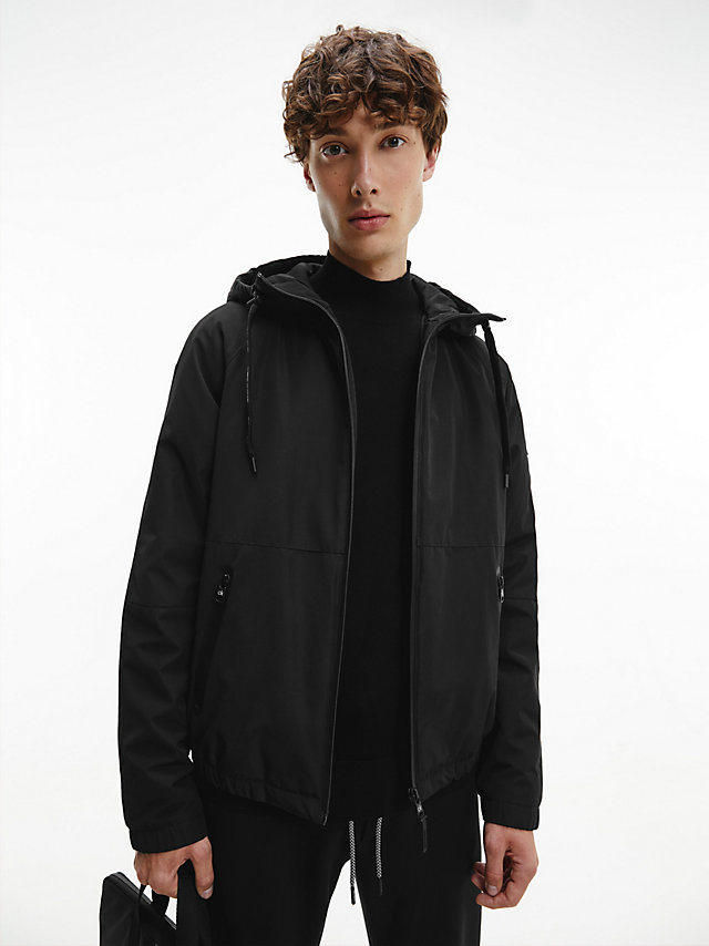 CK Black Technical Canvas Hooded Jacket undefined men Calvin Klein