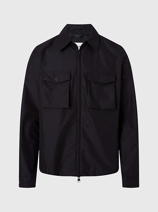 ck black zip up shirt jacket for men calvin klein