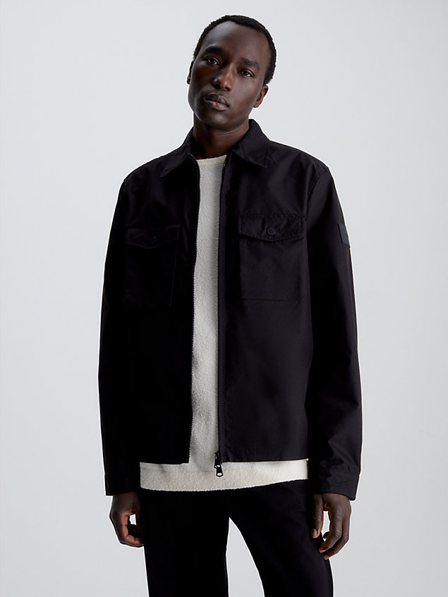 giacca a camicia con zip integrale black da uomini calvin klein