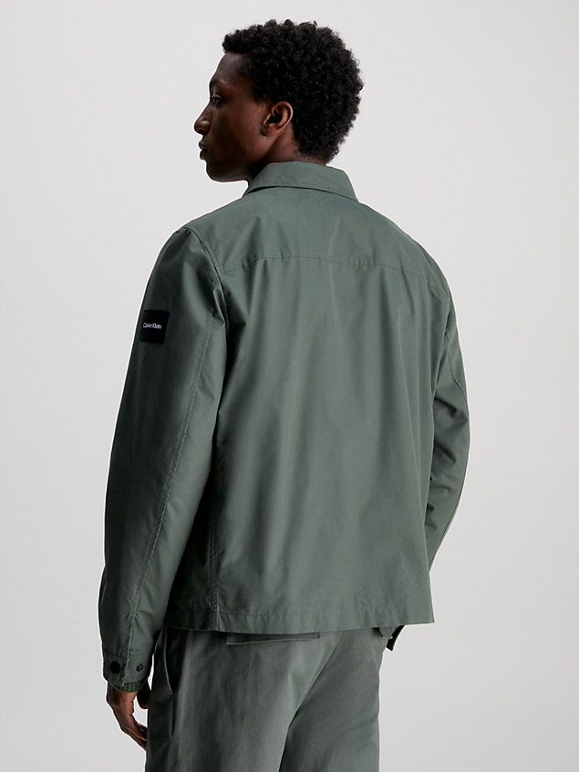 giacca a camicia con zip integrale green da uomo calvin klein