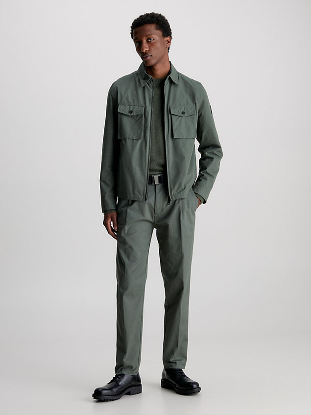 giacca a camicia con zip integrale green da uomo calvin klein