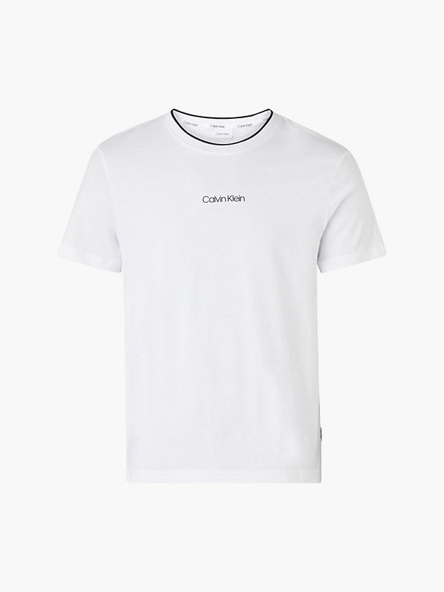 t-shirt in cotone biologico con logo white da uomo calvin klein