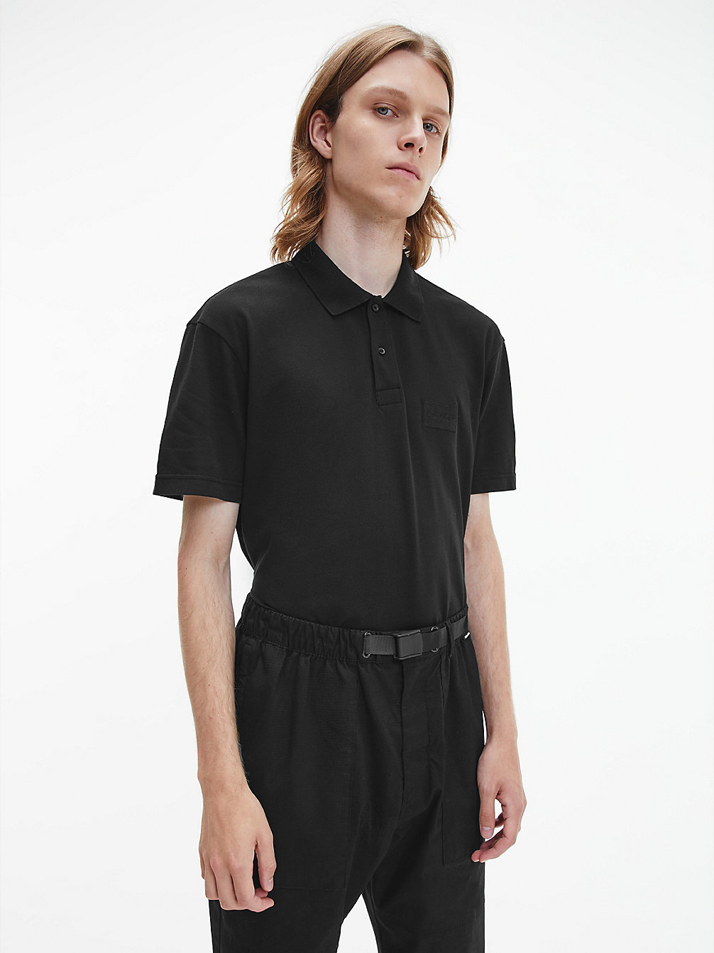 CK BLACK > Swobodna Koszulka Polo Z Piki Bawełnianej > undefined Mężczyźni - Calvin Klein
