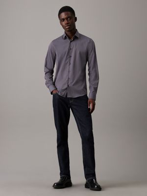 iron gate slim poplin dress shirt for men calvin klein