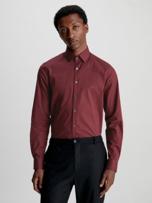 Calvin klein 2025 burgundy dress shirt