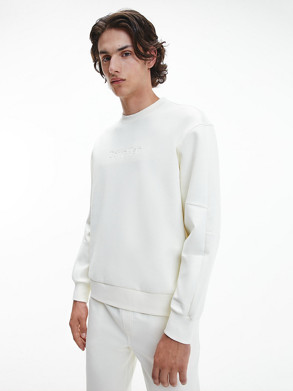 EGRET Relaxed Organic Cotton Sweatshirt undefined men Calvin Klein