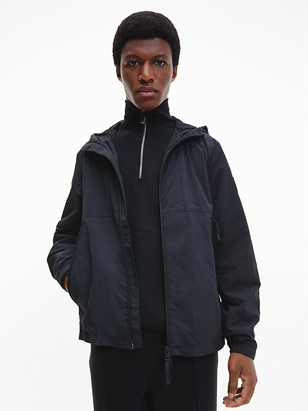 CK BLACK Recycled Nylon Hooded Jacket for men CALVIN KLEIN