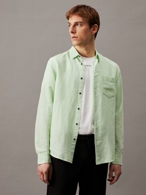 Calvin Klein camicia uomo in cotone stretch no stiro bianco
