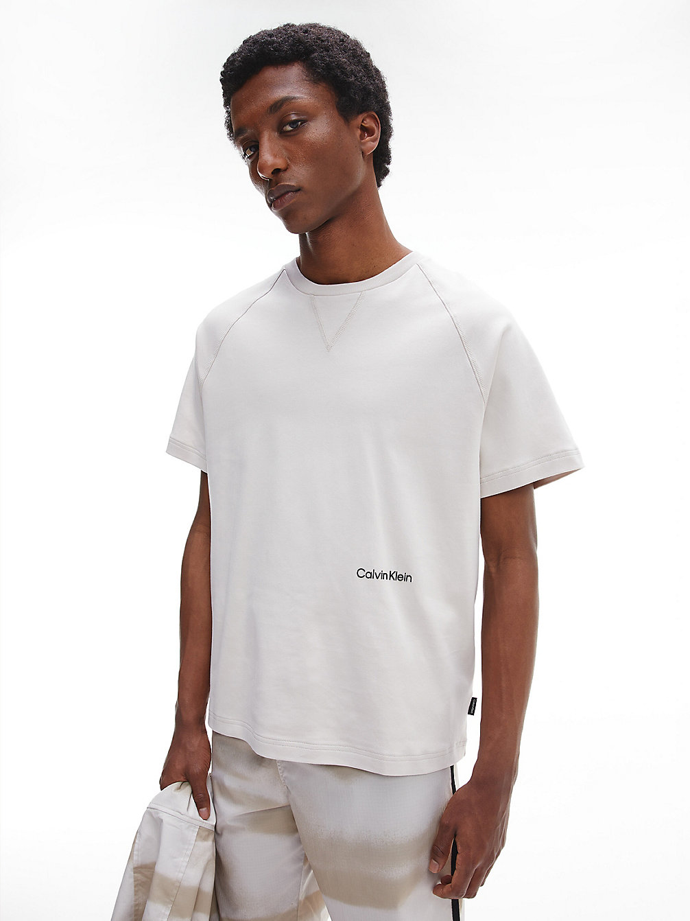 STONY BEIGE Soft Cotton Raglan T-Shirt undefined men Calvin Klein