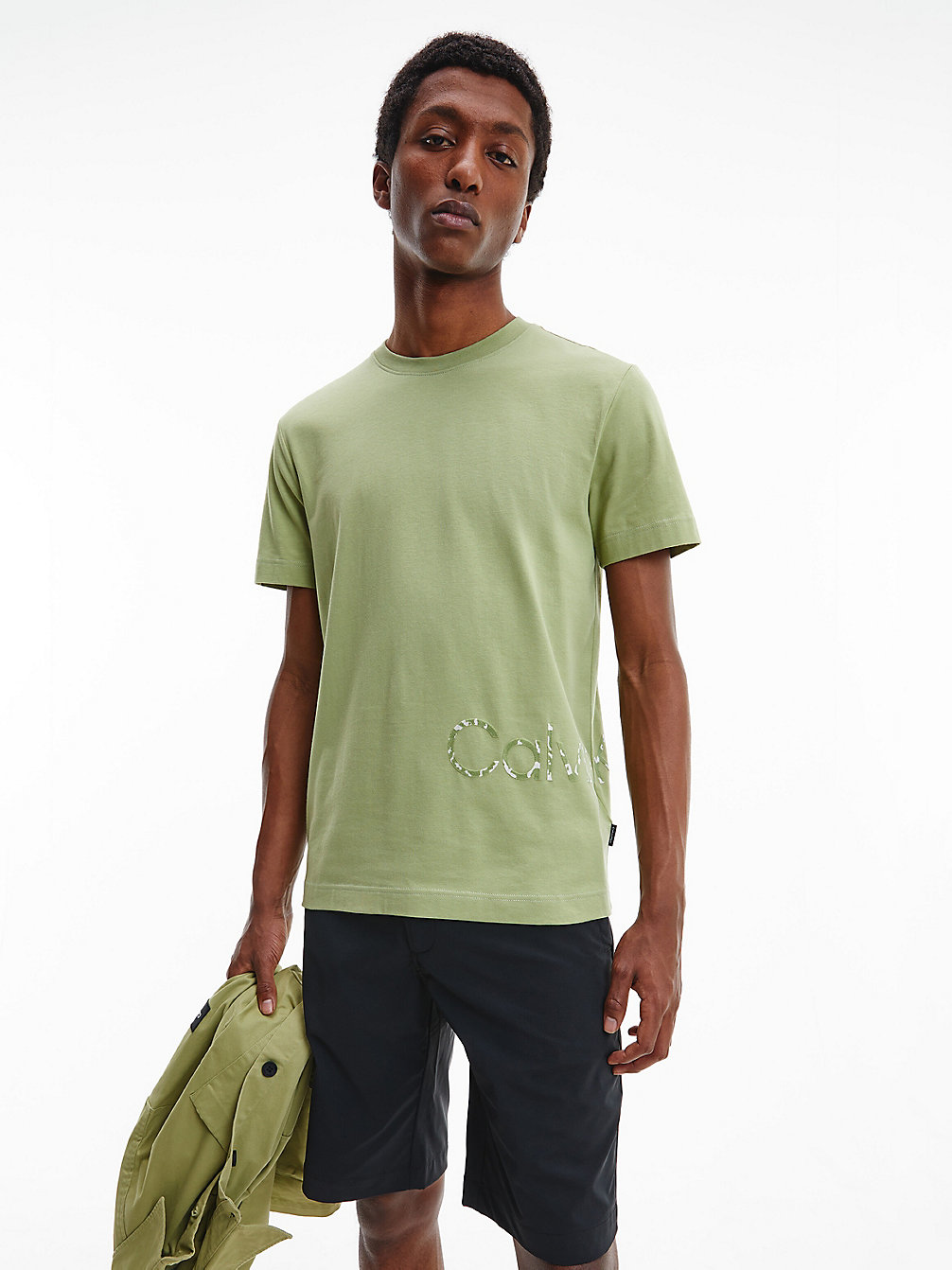 SAGE > T-Shirt Aus Bio-Baumwolle Mit Beflocktem Logo > undefined Herren - Calvin Klein