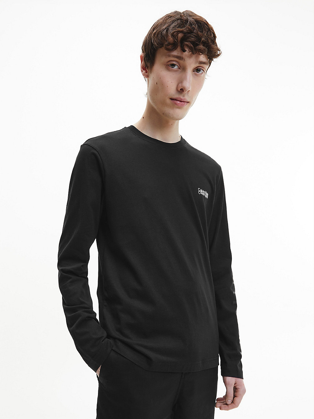 CK BLACK Organic Cotton Long Sleeve T-Shirt undefined men Calvin Klein