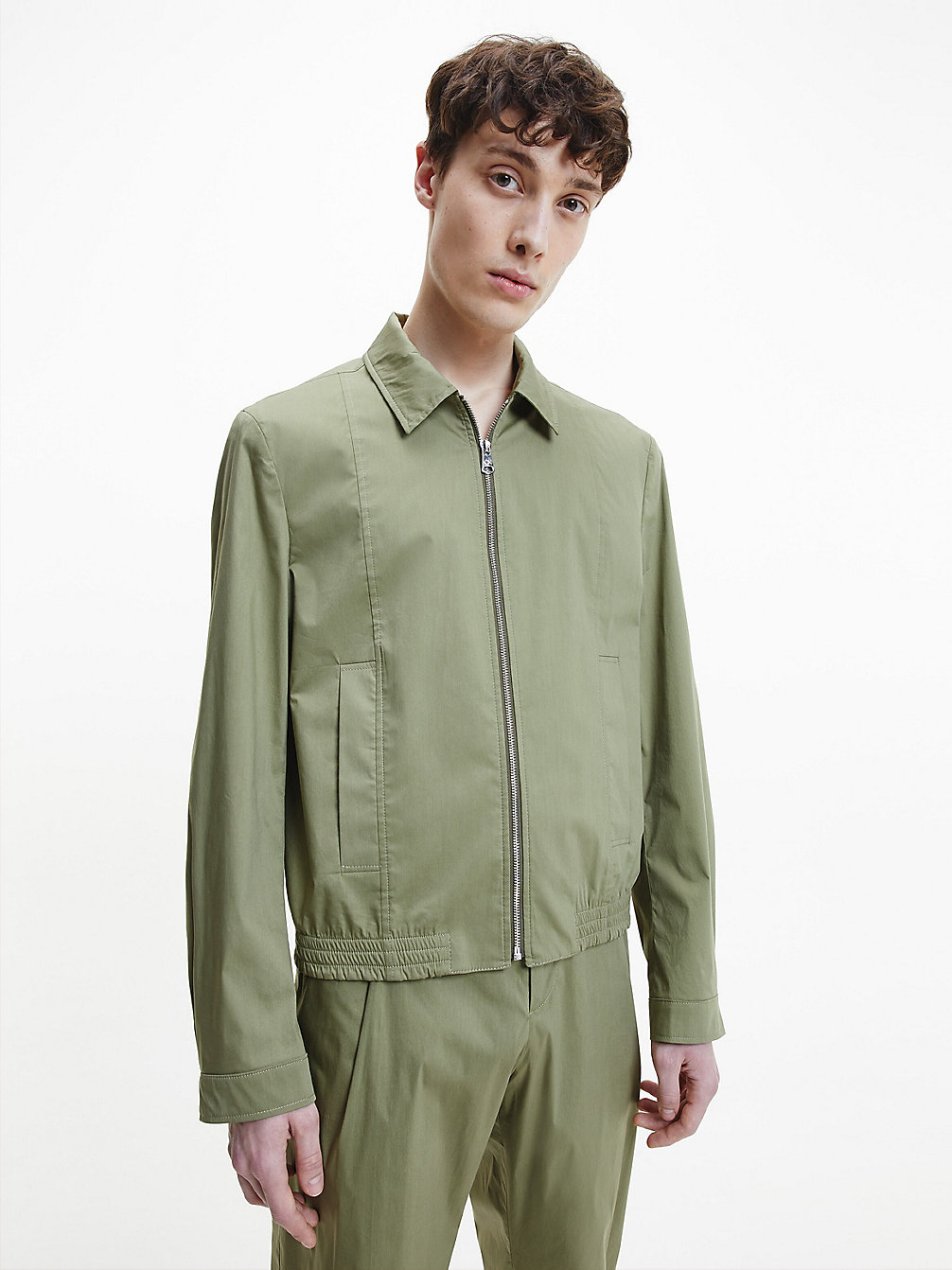DELTA GREEN Cotton Stretch Zip Up Jacket undefined men Calvin Klein