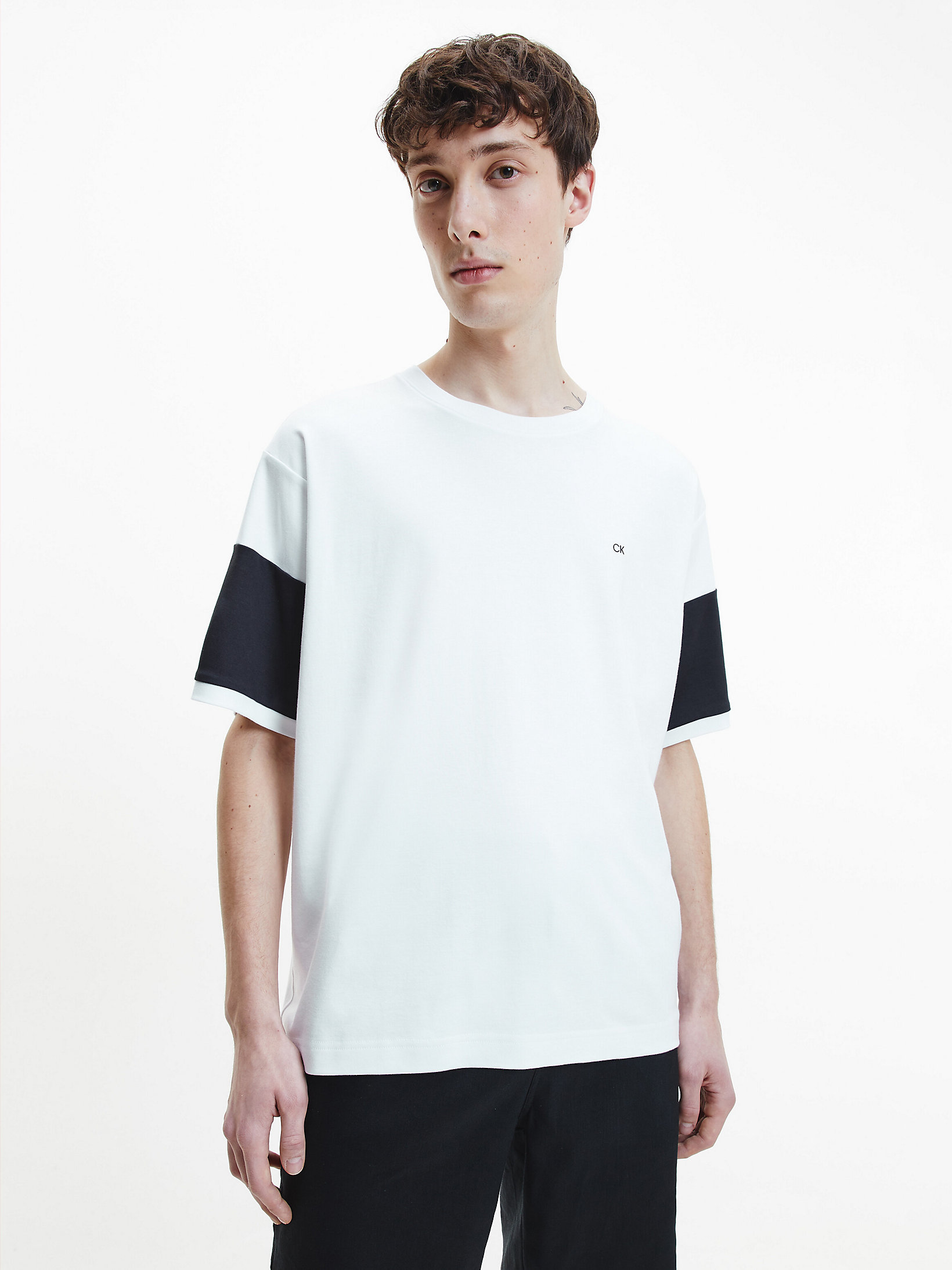 T-Shirt Relaxed Color-Block > Bright White > undefined hommes > Calvin Klein