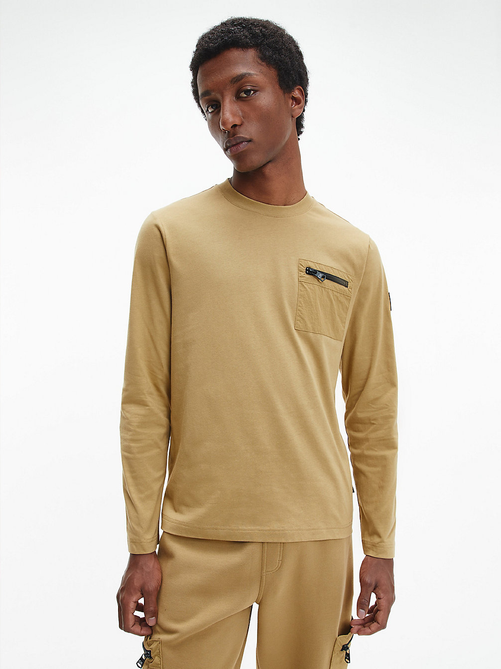 ANTIQUE BRONZE Recycled Long Sleeve T-Shirt undefined men Calvin Klein