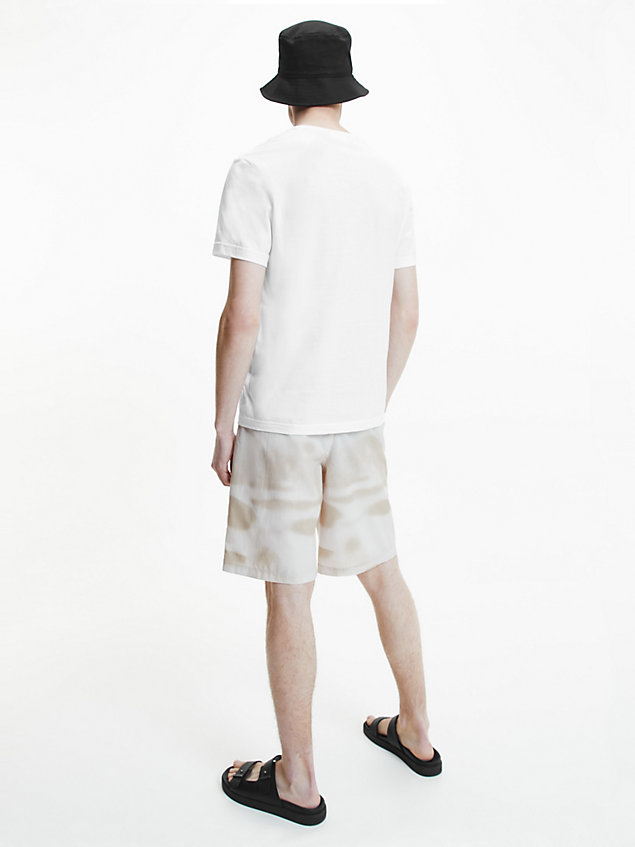 t-shirt en coton haut de gamme white pour hommes calvin klein
