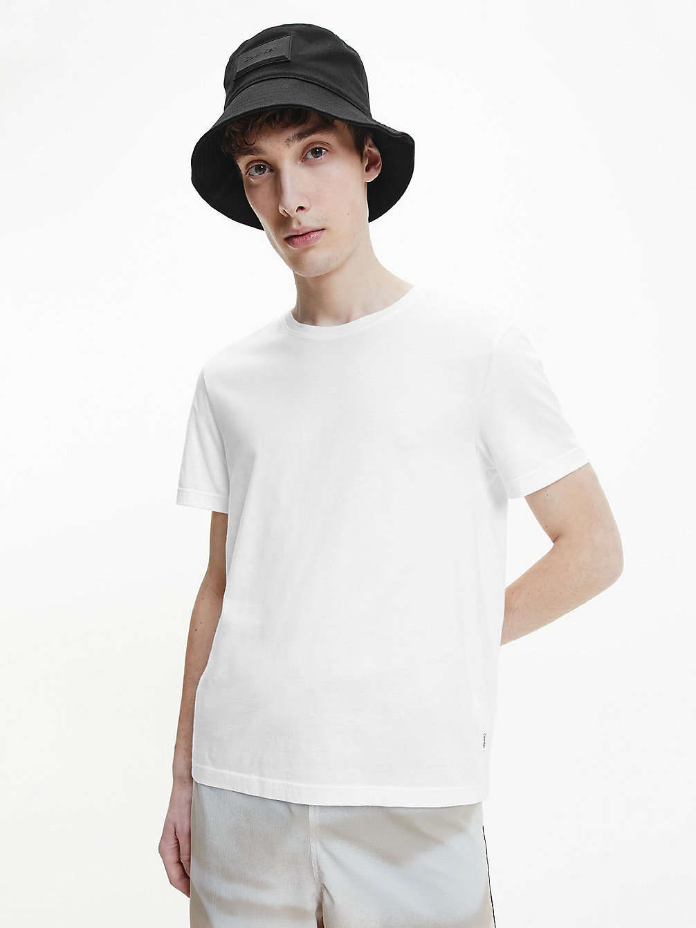 BRIGHT WHITE Premium Cotton T-Shirt undefined men Calvin Klein