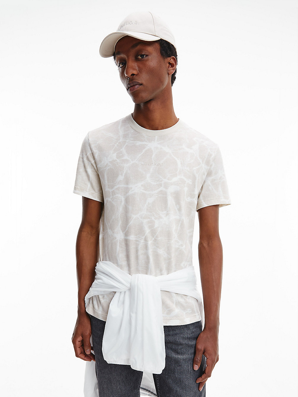 LIQUID PRINT STONY BEIGE T-Shirt Mit Durchgehendem Print undefined Herren Calvin Klein