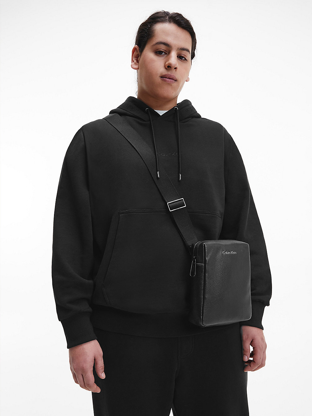 CK BLACK Sweat À Capuche Grande Taille En Tissu Éponge De Coton Avec Logo undefined hommes Calvin Klein