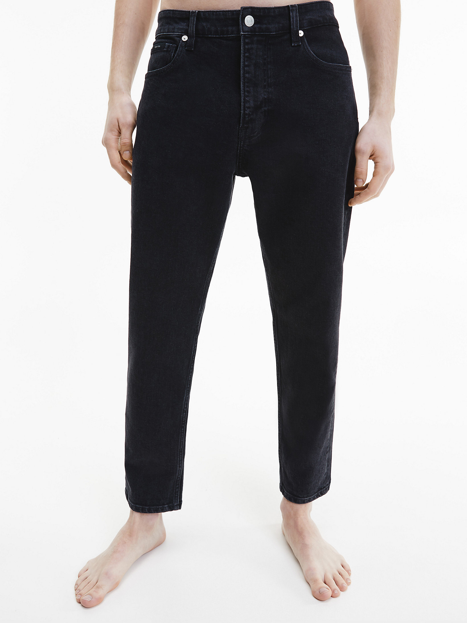Denim Black Cropped Jeans undefined men Calvin Klein