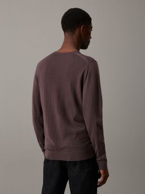 raisin merino wool jumper for men calvin klein