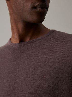 raisin merino wool jumper for men calvin klein