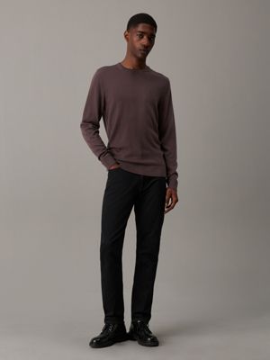 raisin merino wool jumper for men calvin klein