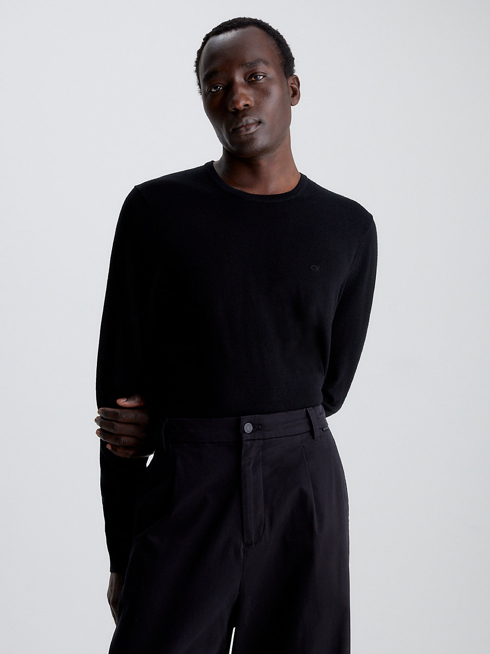CK BLACK > Sweter Z Wełny Z Merynosa > undefined Mężczyźni - Calvin Klein