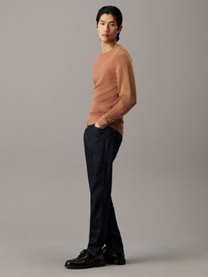 travertine heather merino wool jumper for men calvin klein