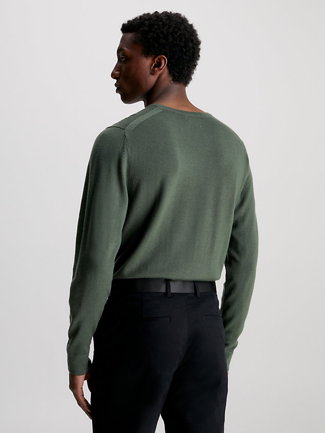 maglione in lana merino green da uomo calvin klein