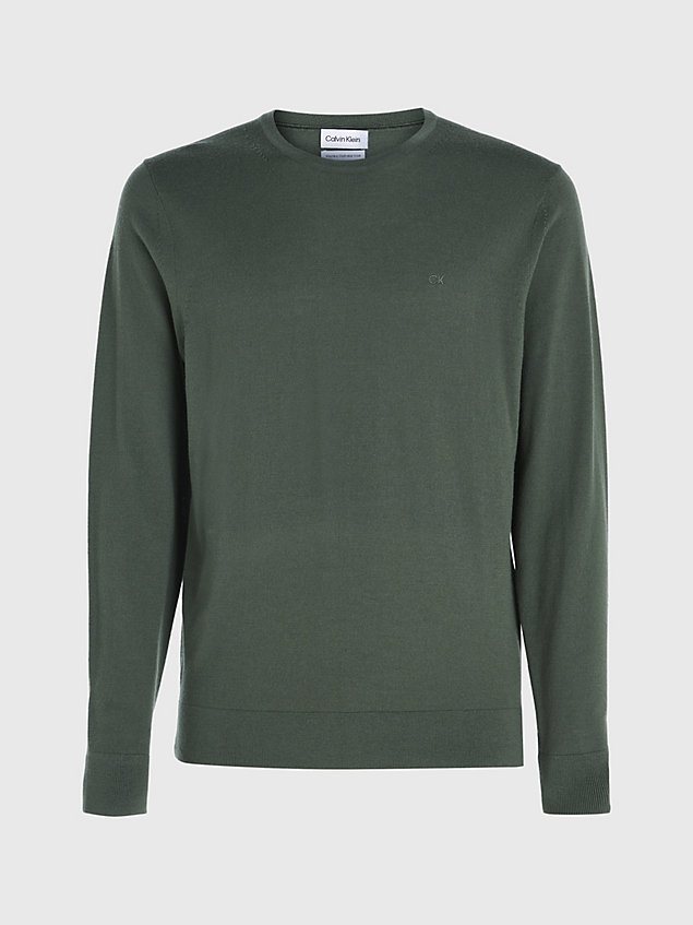 green merino wool jumper for men calvin klein