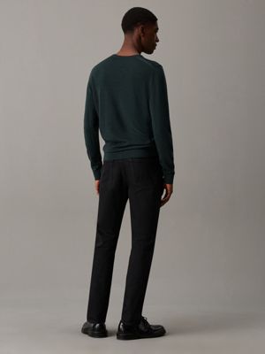 midnight forest heather merino wool jumper for men calvin klein