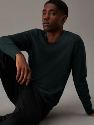 midnight forest heather merino wool jumper for men calvin klein