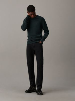 midnight forest heather merino wool jumper for men calvin klein